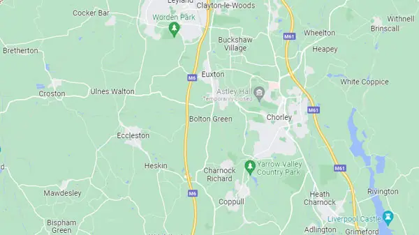 Chorley service area map